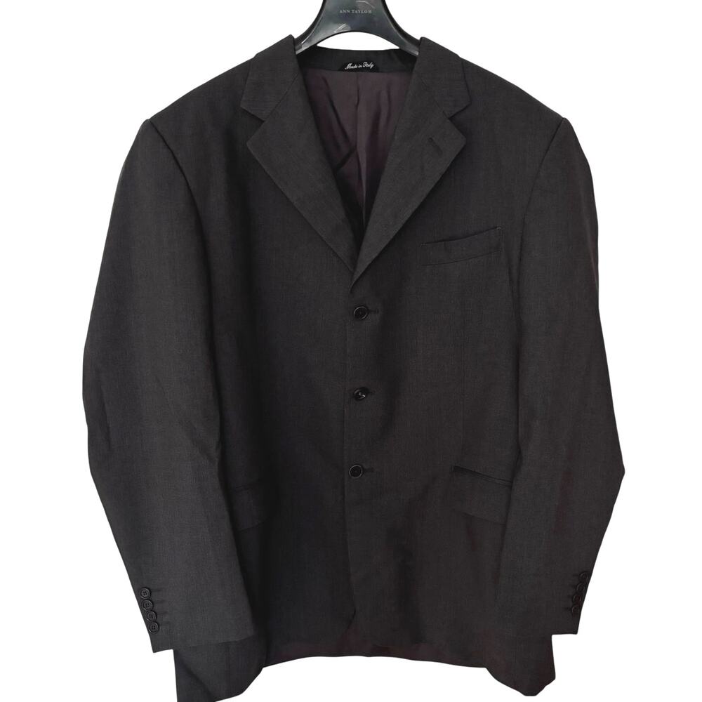 Barneys New York Italian Wool Suit 46L 3 Button Ventless Pleated Pants 38x30